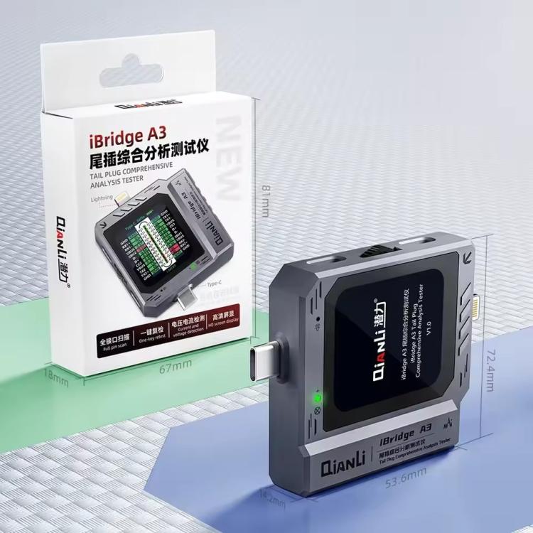 Qianli iBridge A3 Tail Plug Comprehensive Analysis Tester for Lightning & Type-C Interface Devices - free shipping - PMC TechLife - Order now!