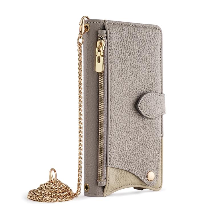 For Honor 200 Crossbody Chain Fishtail Litchi Leather Phone Case(Grey) - Honor Cases by PMC TechLife | Online Shopping South Africa | PMC TechLife | Buy Now Pay Later Mobicred