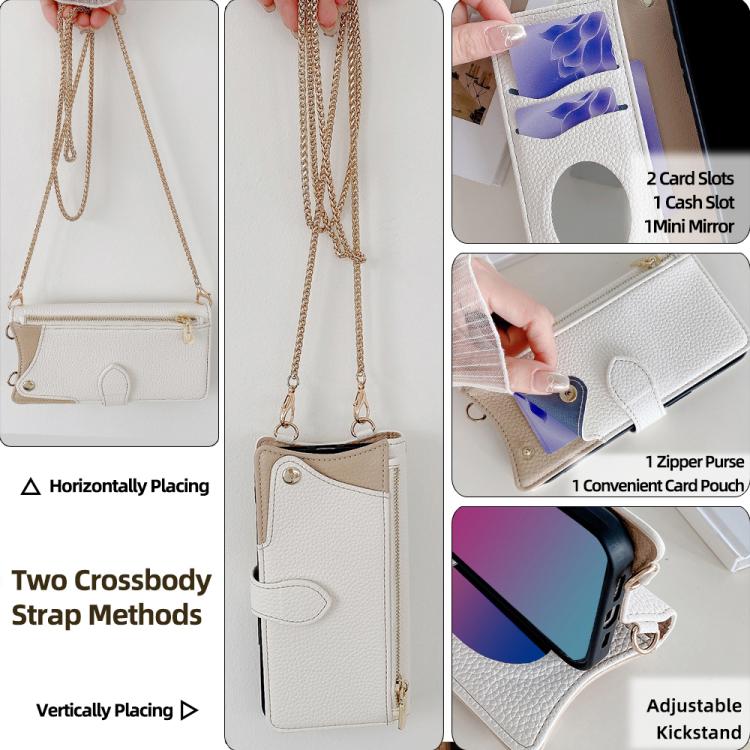 For Honor 200 Crossbody Chain Fishtail Litchi Leather Phone Case(White) - free shipping - PMC TechLife - Order now!