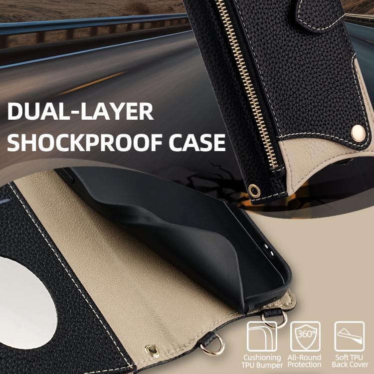 For Nokia G42 / G310 Crossbody Chain Fishtail Litchi Leather Phone Case(Black) - Nokia Cases by PMC TechLife | Online Shopping South Africa | PMC TechLife | Buy Now Pay Later Mobicred