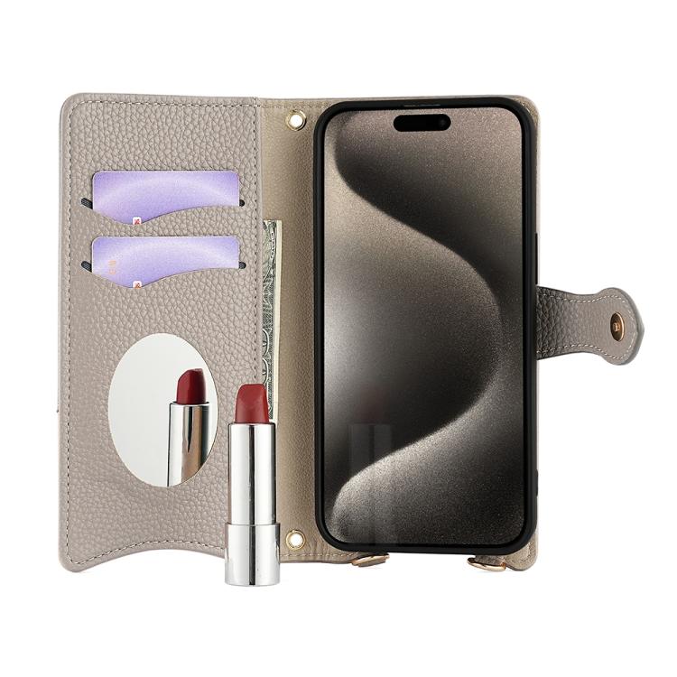 For Google Pixel 8 Crossbody Chain Fishtail Litchi Leather Phone Case(Grey) - Google Cases by PMC TechLife | Online Shopping South Africa | PMC TechLife | Buy Now Pay Later Mobicred