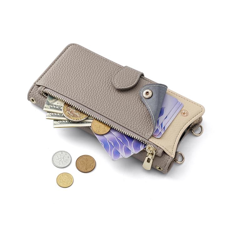 For Google Pixel 8 Crossbody Chain Fishtail Litchi Leather Phone Case(Grey) - Google Cases by PMC TechLife | Online Shopping South Africa | PMC TechLife | Buy Now Pay Later Mobicred