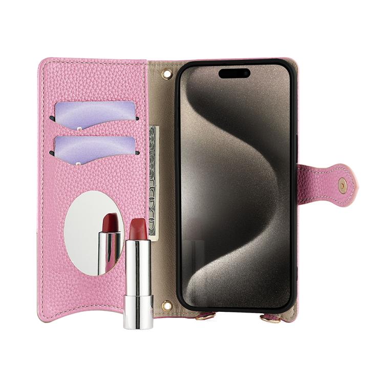 For Google Pixel 8 Crossbody Chain Fishtail Litchi Leather Phone Case(Pink) - Google Cases by PMC TechLife | Online Shopping South Africa | PMC TechLife | Buy Now Pay Later Mobicred