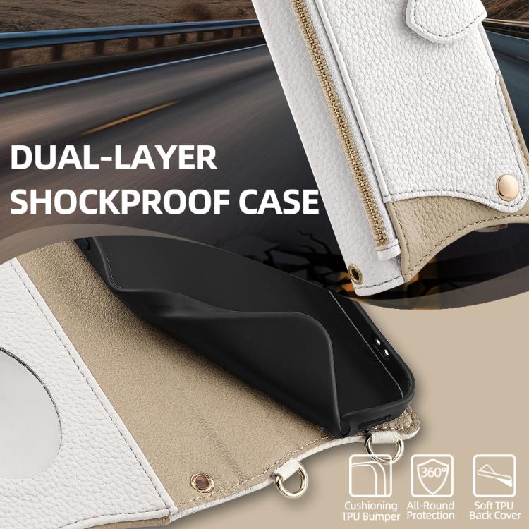 For Tecno Camon 30 Pro Crossbody Chain Fishtail Litchi Leather Phone Case(White) - free shipping - PMC TechLife - Order now!