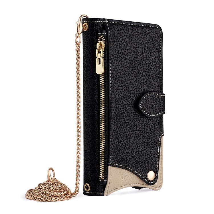 For Huawei Pura 70 Crossbody Chain Fishtail Litchi Leather Phone Case(Black) - Huawei Cases by PMC TechLife | Online Shopping South Africa | PMC TechLife | Buy Now Pay Later Mobicred