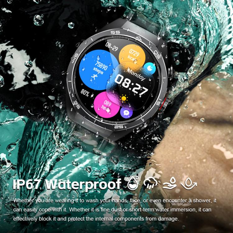 GT97 1.53 inch Round Screen 2 in 1 Bluetooth Earphone Silicone Strap Smart Watch Supports Bluetooth Calls(Black) - free shipping - PMC TechLife - Order now!