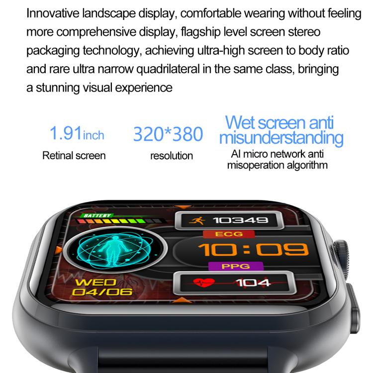 TK17 1.91 inch Horizontal Screen Leather Strap Smart Watch Supports ECG Electrocardiogram(Brown) - free shipping - PMC TechLife - Order now!