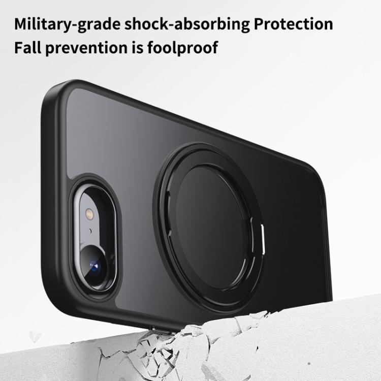 For iPhone 16e Frosted 360 Degree MagSafe Magnetic Holder Phone Case(Grey) - iPhone 16e Cases by PMC TechLife | Online Shopping South Africa | PMC TechLife | Buy Now Pay Later Mobicred