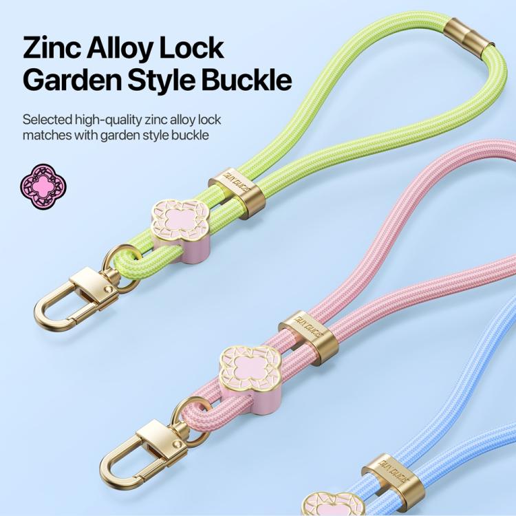 DUX DUCIS Garden Series Begonia Pattern Adjustable Short Phone Lanyard(Green Yellow) - Lanyards & Wrist Straps by DUX DUCIS | Online Shopping South Africa | PMc TechLife | Buy Now Pay Later Mobicred