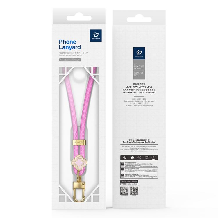 DUX DUCIS Garden Series Begonia Pattern Adjustable Short Phone Lanyard(Pink) - Lanyards & Wrist Straps by DUX DUCIS | Online Shopping South Africa | PMc TechLife | Buy Now Pay Later Mobicred