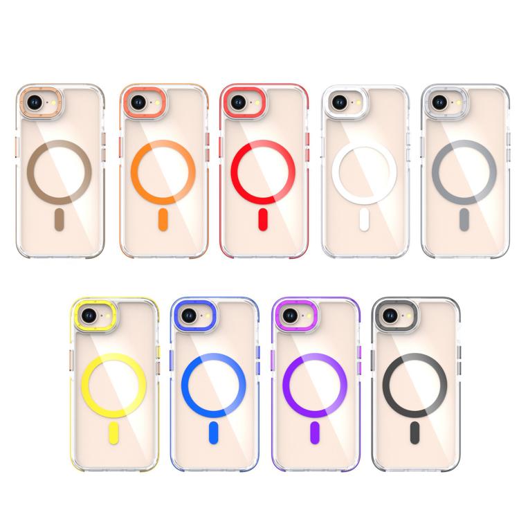 For iPhone 16e Dual-Color Clear Acrylic Hybrid TPU MagSafe Phone Case(Red) - iPhone 16e Cases by PMC TechLife | Online Shopping South Africa | PMC TechLife | Buy Now Pay Later Mobicred