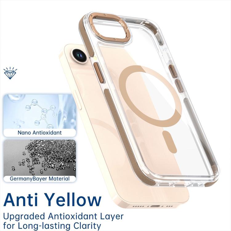 For iPhone 16e Dual-Color Clear Acrylic Hybrid TPU MagSafe Phone Case(Grey) - iPhone 16e Cases by PMC TechLife | Online Shopping South Africa | PMC TechLife | Buy Now Pay Later Mobicred