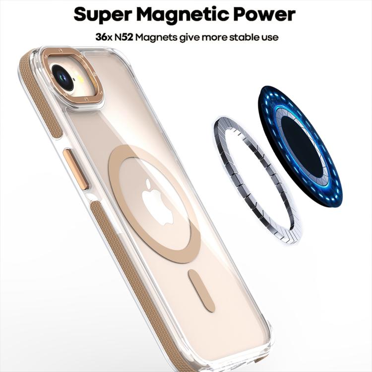 For iPhone 16e Dual-Color Clear Acrylic Hybrid TPU MagSafe Phone Case(Red) - iPhone 16e Cases by PMC TechLife | Online Shopping South Africa | PMC TechLife | Buy Now Pay Later Mobicred
