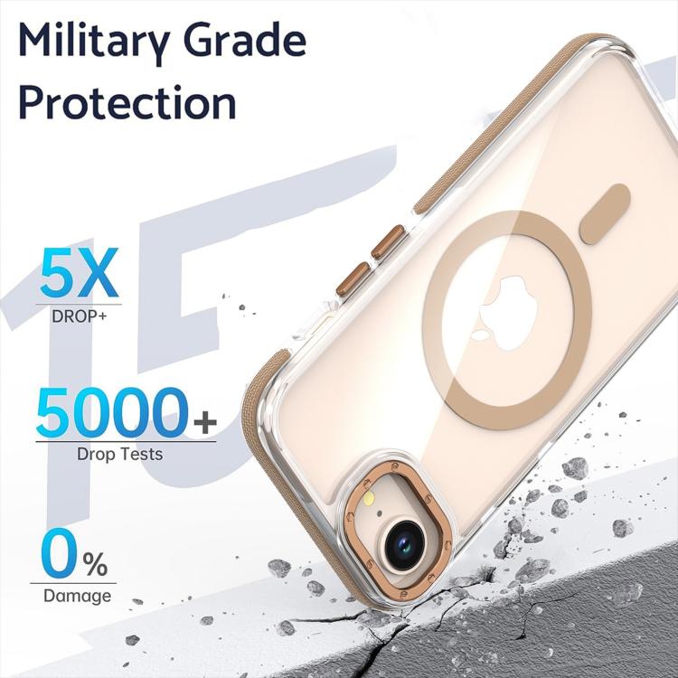 For iPhone 16e Dual-Color Clear Acrylic Hybrid TPU MagSafe Phone Case(Black) - free shipping - PMC TechLife - Order now!