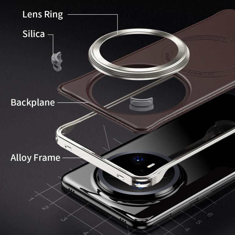 For Huawei Mate 70 Pro+ Metal Frameless MagSafe Leather Phone Case(Black) - Huawei Cases by PMC TechLife | Online Shopping South Africa | PMC TechLife | Buy Now Pay Later Mobicred