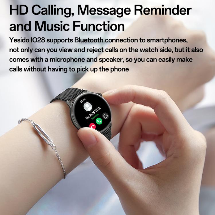 Yesido IO28 Smart Watch, 1.51 inch Screen, Support BT Call / Heart Rate(Black) - free shipping - PMC TechLife - Order now!