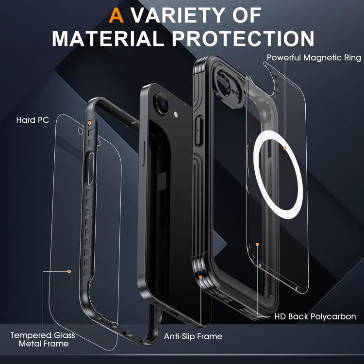 For iPhone 16e RedPepper Tempered Glass MagSafe Phone Case(Blue) - iPhone 16e Cases by RedPepper | Online Shopping South Africa | PMC TechLife | Buy Now Pay Later Mobicred