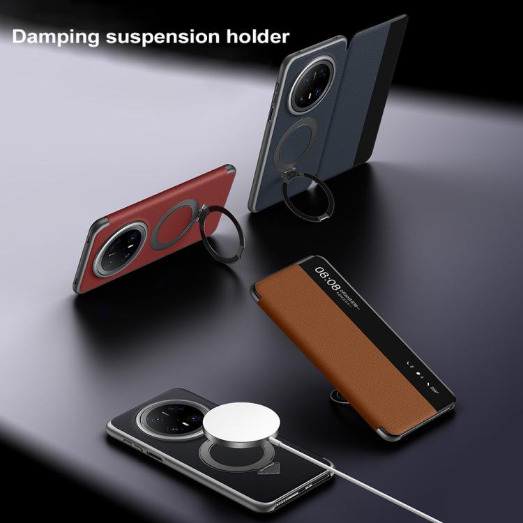 For Huawei Mate 70 SULADA Smart View Window MagSafe Magnetic Holder Leather Phone Case(Red) - free shipping - PMC TechLife - Order now!