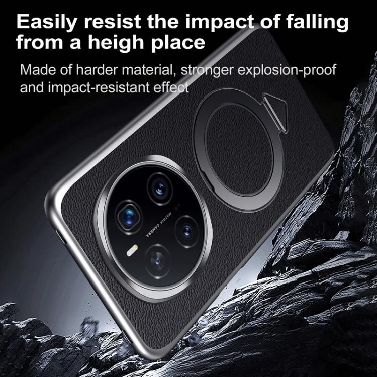 For Honor Magic7 SULADA Top Grain Leather MagSafe Magnetic Holder Phone Case(Black) - free shipping - PMC TechLife - Order now!