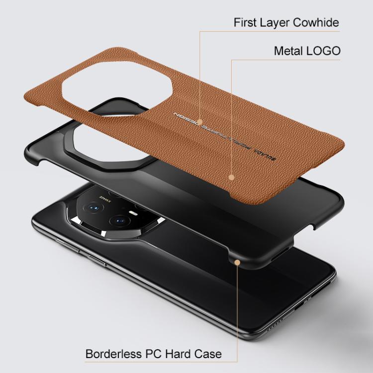 For Huawei Mate 70 RS Ultimate SULADA Frameless Top Layer Cowhide Leather Hybrid PC Phone Case(White) - Huawei Cases by SULADA | Online Shopping South Africa | PMC TechLife | Buy Now Pay Later Mobicred