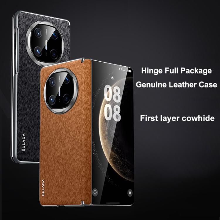 For Huawei Mate X6 SULADA Frameless Top Layer Cowhide Leather Hybrid PC Phone Case(Blue) - Huawei Cases by SULADA | Online Shopping South Africa | PMC TechLife | Buy Now Pay Later Mobicred