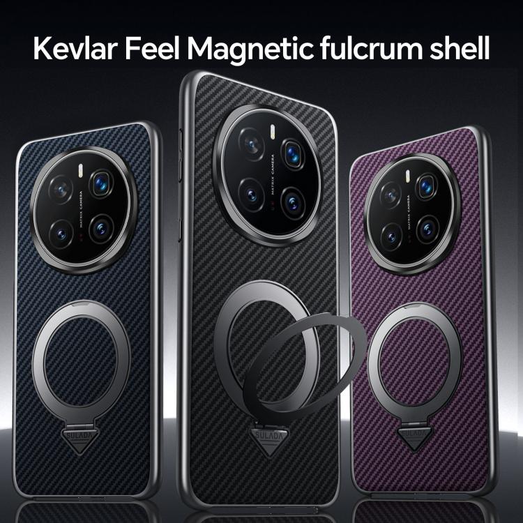 For Honor Magic7 SULADA Kevlar Texture MagSafe Magnetic Holder Phone Case(Black) - Honor Cases by SULADA | Online Shopping South Africa | PMC TechLife | Buy Now Pay Later Mobicred