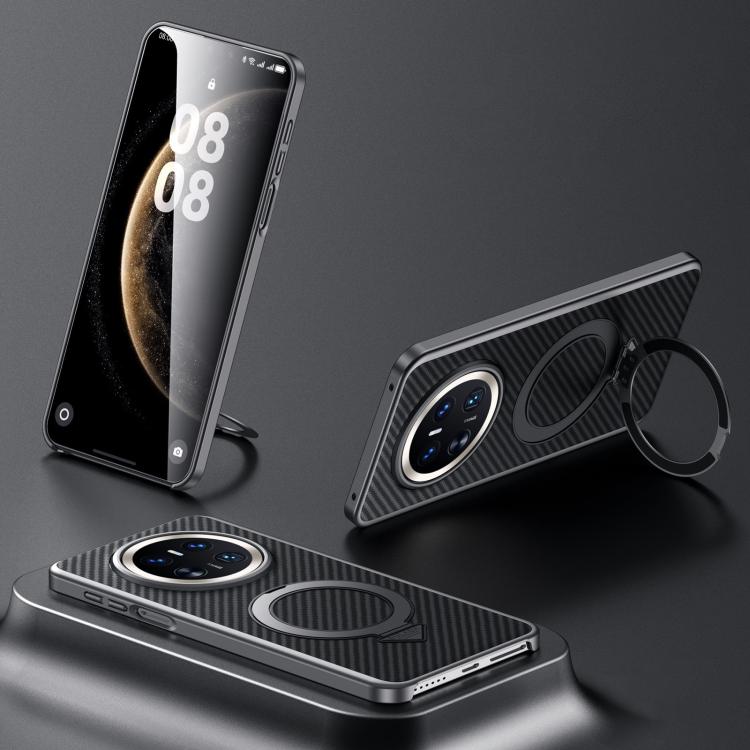 For Huawei Mate 70 SULADA Kevlar Texture MagSafe Magnetic Holder Phone Case(Black) - free shipping - PMC TechLife - Order now!