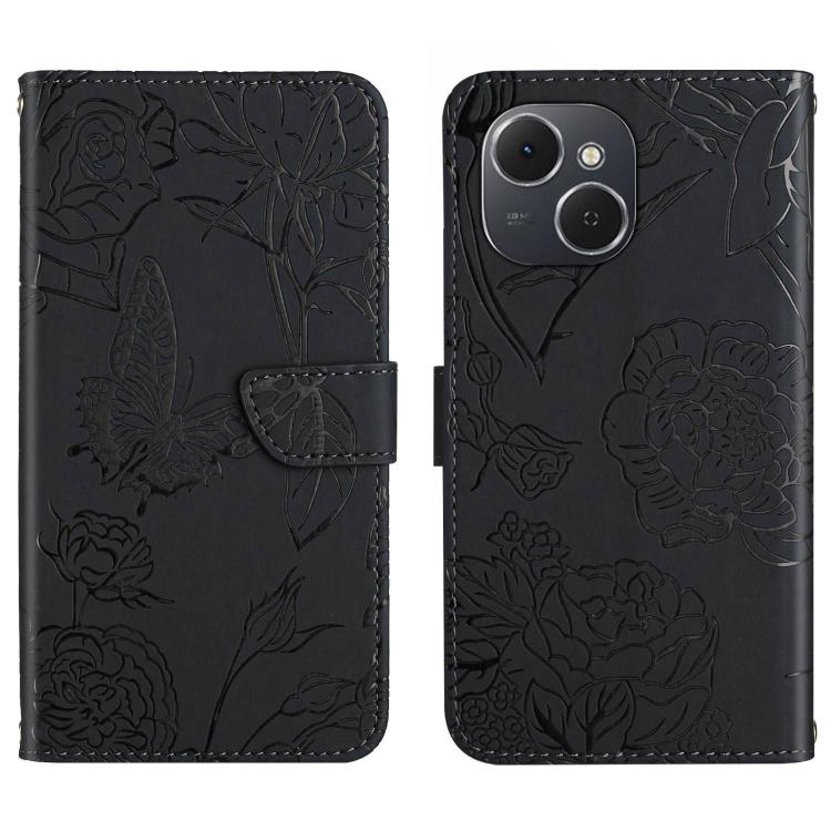 For Tecno Spark 40C Skin Feel Butterfly Embossed Flip Leather Phone Case(Black) - free shipping - PMC TechLife - Order now!