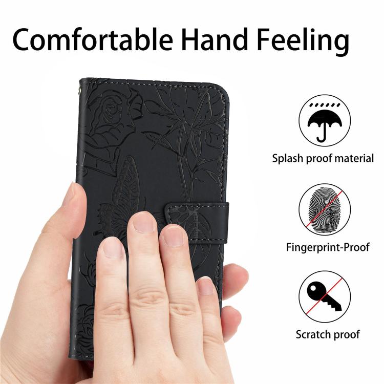For Tecno Spark 40 Pro 4G Skin Feel Butterfly Embossed Flip Leather Phone Case(Black) - free shipping - PMC TechLife - Order now!