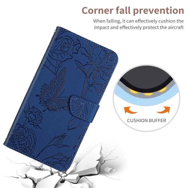 For Tecno Spark 40 Pro 4G Skin Feel Butterfly Embossed Flip Leather Phone Case(Blue) - free shipping - PMC TechLife - Order now!