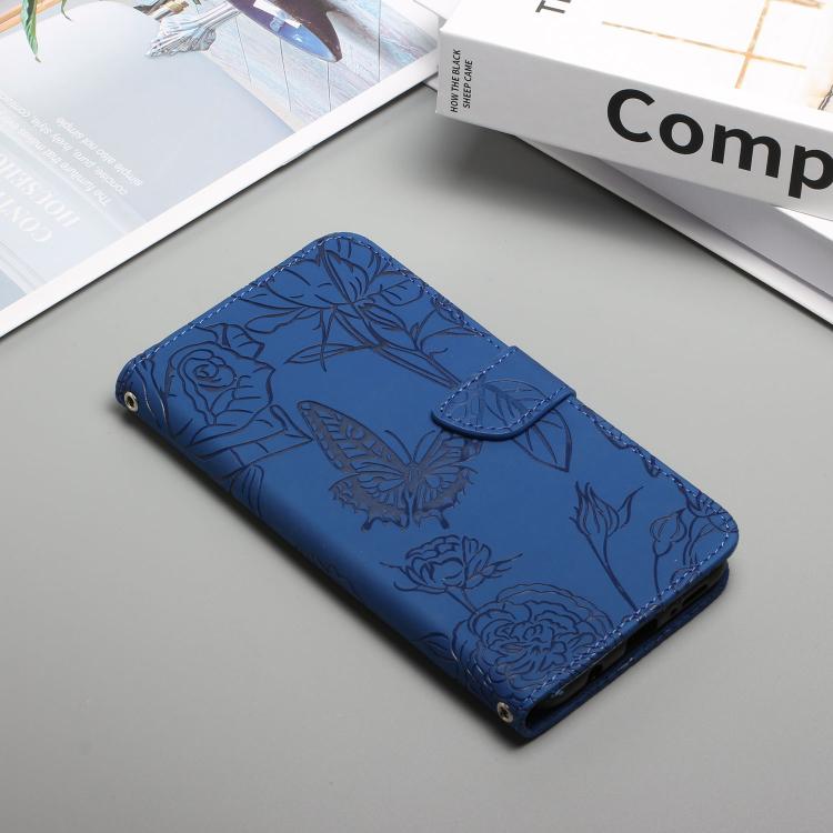 For Tecno Pova 7 4G Skin Feel Butterfly Embossed Flip Leather Phone Case(Blue) - free shipping - PMC TechLife - Order now!