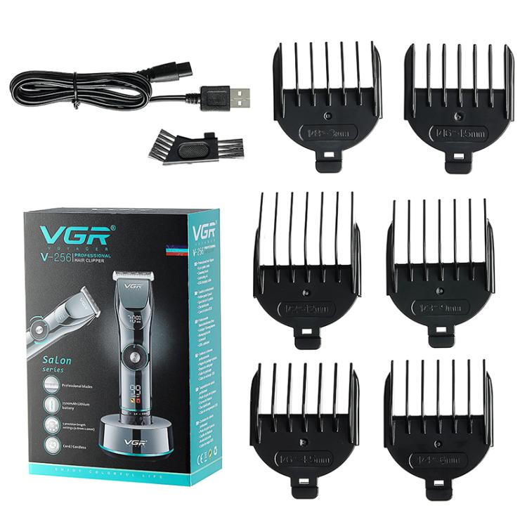 VGR V-256 5-gear Fine-tuning Digital Display USB Hair Clipper with Holder(Black) - free shipping - PMC TechLife - Order now!