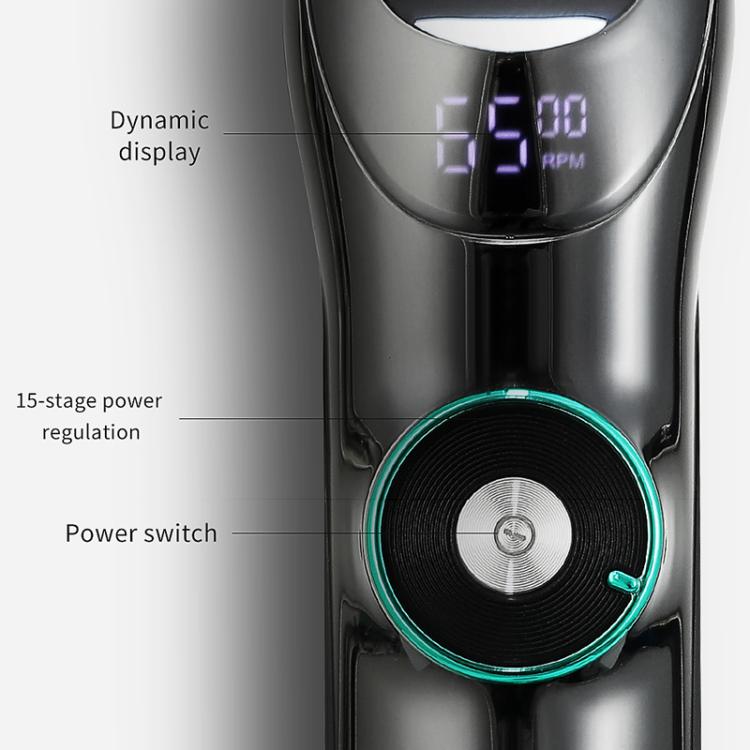 VGR V-256 5-gear Fine-tuning Digital Display USB Hair Clipper with Holder(Black) - free shipping - PMC TechLife - Order now!