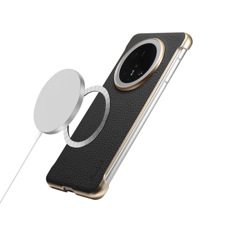 For Huawei Mate 60 Denior A20 Genuine Leather Litchi Texture MagSafe Frameless Phone Case(Black) - free shipping - PMc TechLife - Order now!