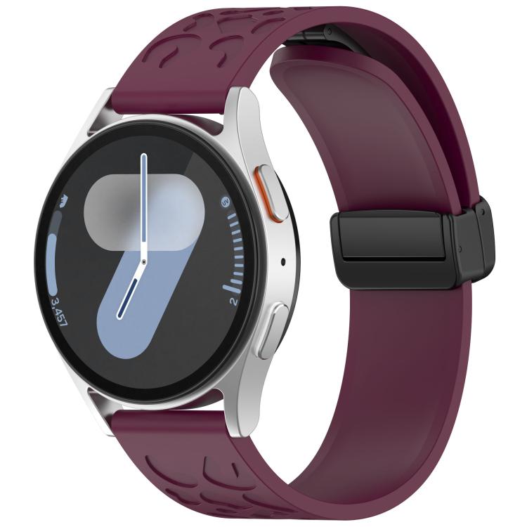 20mm Kalebol Universal Leopard Print Magnetic Folding Buckle Silicone Strap(Wine Red) - free shipping - PMc TechLife - Order now!
