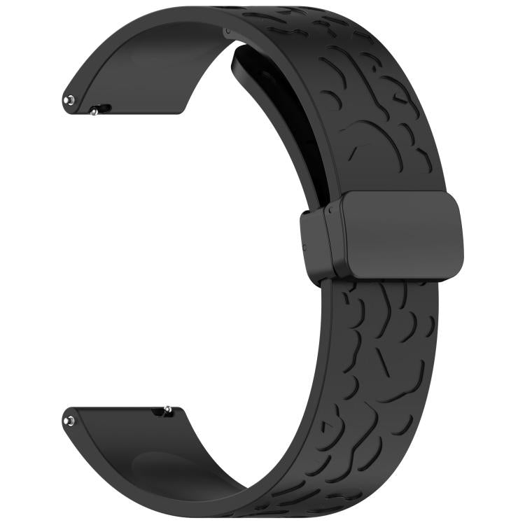 22mm Kalebol Universal Leopard Print Magnetic Folding Buckle Silicone Strap(Black) - free shipping - PMc TechLife - Order now!