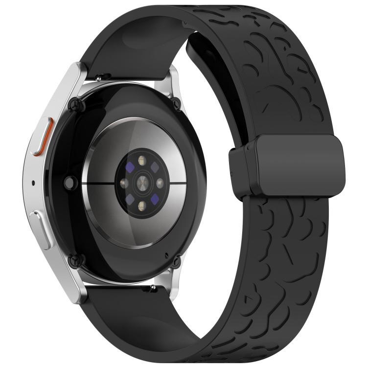 22mm Kalebol Universal Leopard Print Magnetic Folding Buckle Silicone Strap(Black) - free shipping - PMc TechLife - Order now!