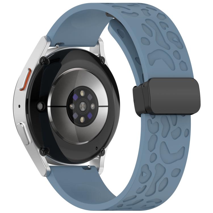 22mm Kalebol Universal Leopard Print Magnetic Folding Buckle Silicone Strap(Slate Blue) - free shipping - PMc TechLife - Order now!