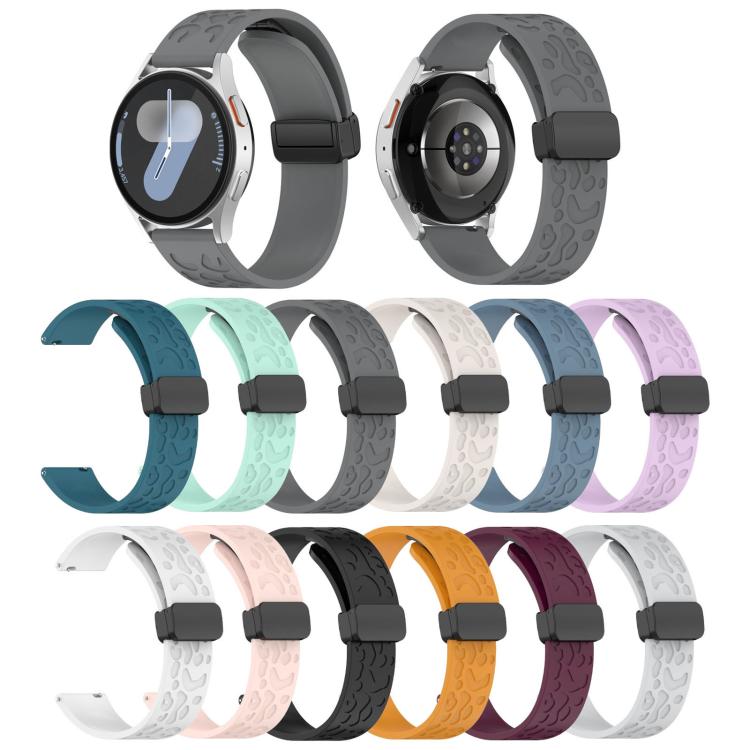 20mm Kalebol Universal Leopard Print Magnetic Folding Buckle Silicone Strap(Starlight) - 22mm Bands by Kalebol | Online Shopping South Africa | PMc TechLife | Buy Now Pay Later Mobicred