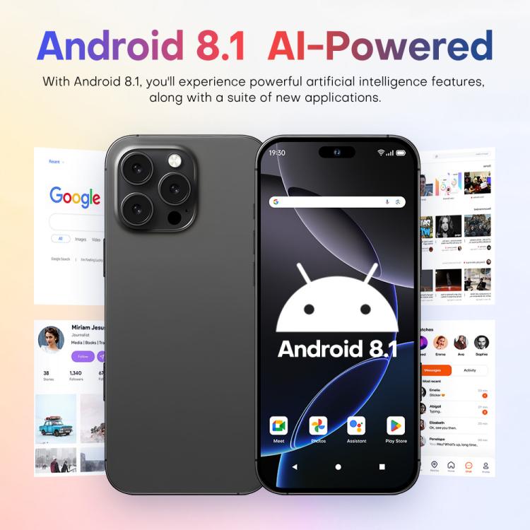A88 / i16 Pro Max, 2GB+16GB, 6.6 inch Android 8.1 MTK6580A Quad Core, OTG, Network: 3G, Dual SIM, Plug:US Plug(Titanium White) - free shipping - PMc TechLife - Order now!