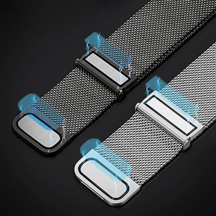 Kalebol 20mm Universal Loop Double Magnetic Buckle Milanese Strap(Black Red) - 20mm Bands by Kalebol | Online Shopping South Africa | PMc TechLife | Buy Now Pay Later Mobicred