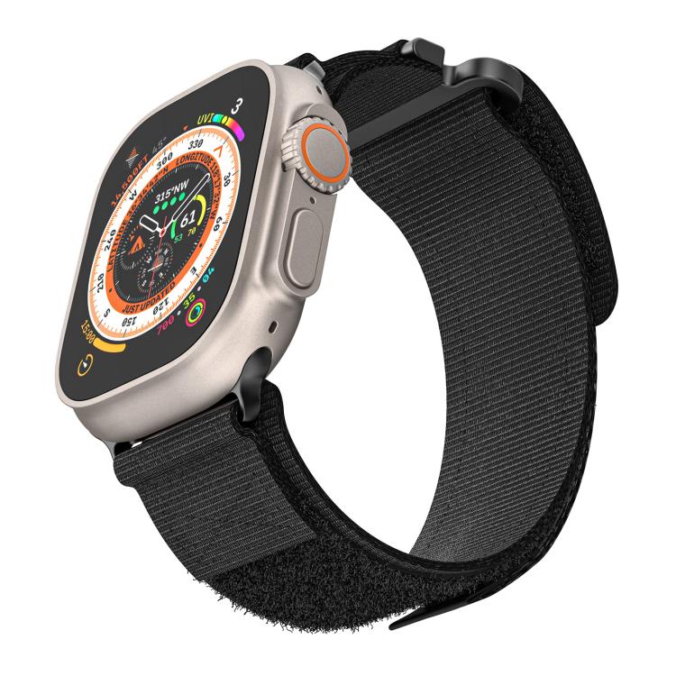 For Apple Watch 42mm / 41mm / 40mm / 38mm Kalebol Simple Two Section Nylon Strap(Black) - Watch Bands by Kalebol | Online Shopping South Africa | PMC TechLife | Buy Now Pay Later Mobicred