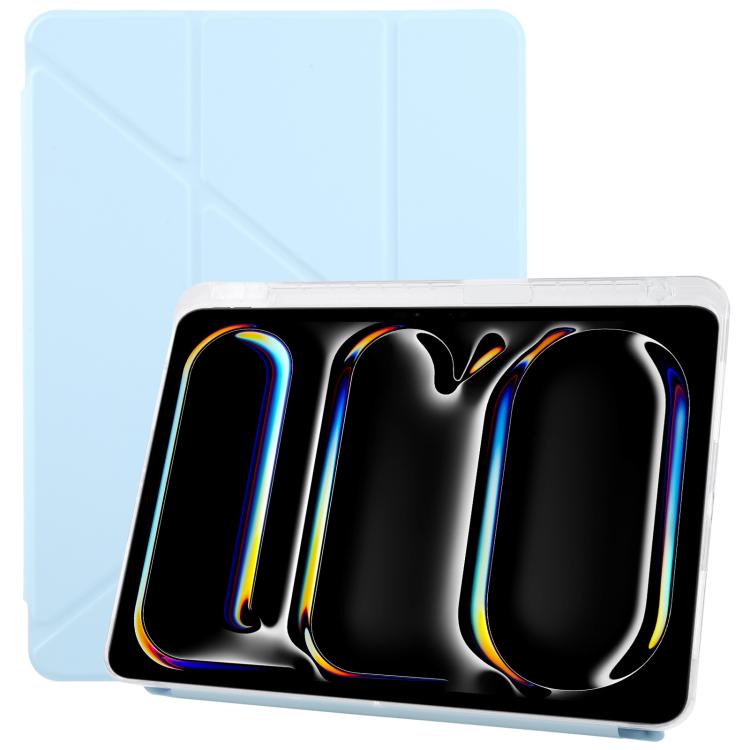 For iPad Pro 13 2024 ZGA Genre Series Y-Fold Leather Tablet Case with Pen Slot(Blue) - free shipping - PMc TechLife - Order now!