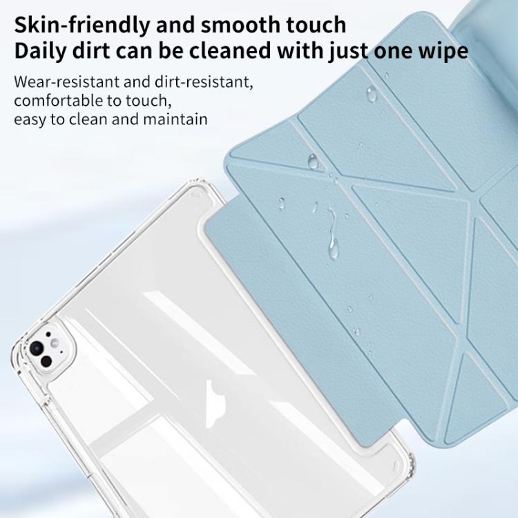 For iPad Pro 13 2024 ZGA Genre Series Y-Fold Leather Tablet Case with Pen Slot(Blue) - free shipping - PMc TechLife - Order now!