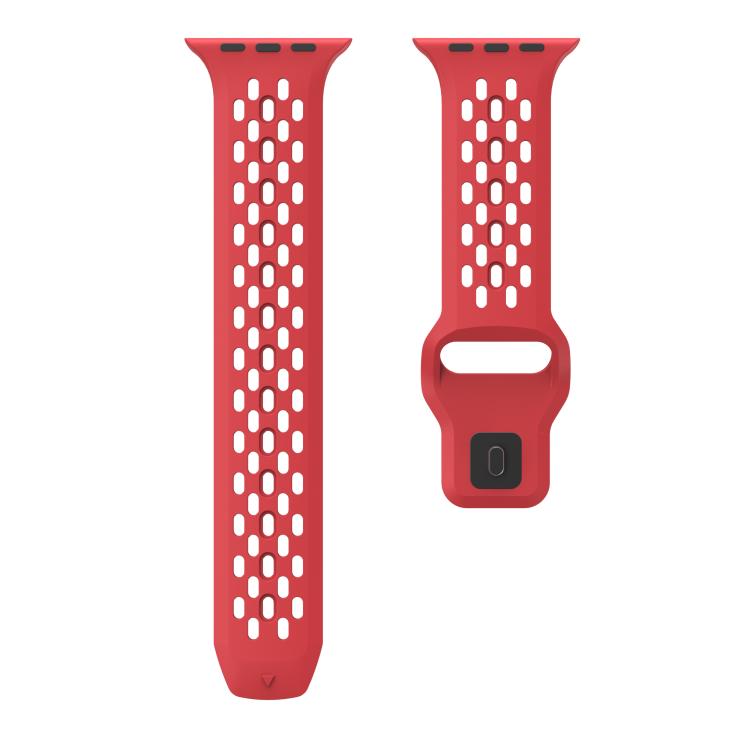 For Apple Watch 46mm / 49mm / 45mm / 44mm Kalebol Mesh Reverse Buckle Silicone Strap(Red) - Watch Bands by Kalebol | Online Shopping South Africa | PMC TechLife | Buy Now Pay Later Mobicred