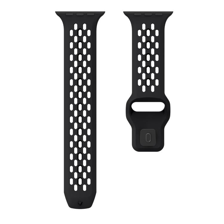 For Apple Watch 42mm / 41mm / 40mm / 38mm Kalebol Mesh Reverse Buckle Silicone Strap(Black) - Watch Bands by Kalebol | Online Shopping South Africa | PMC TechLife | Buy Now Pay Later Mobicred