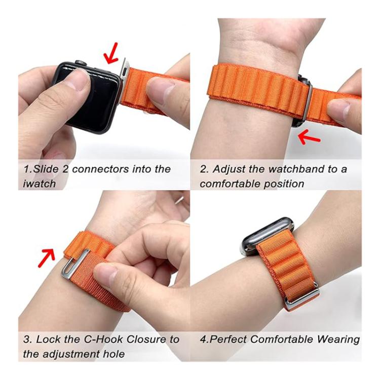 For Apple Watch 46mm / 49mm / 45mm / 44mm Kalebol Aline Nylon Loop Watch Band(Light Grey) - Watch Bands by Kalebol | Online Shopping South Africa | PMC TechLife | Buy Now Pay Later Mobicred