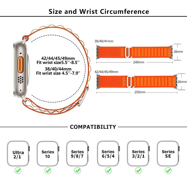 For Apple Watch 46mm / 49mm / 45mm / 44mm Kalebol Aline Nylon Loop Watch Band(Starlight) - Watch Bands by Kalebol | Online Shopping South Africa | PMC TechLife | Buy Now Pay Later Mobicred