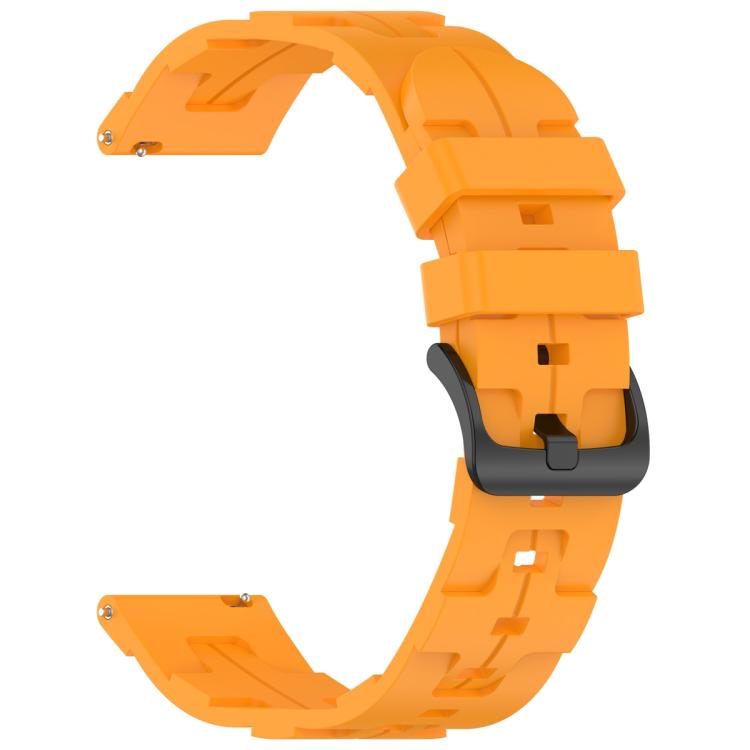 22mm Kalebol Solid Color Black Buckle Round Tail Silicone Watch Band(Yellow) - free shipping - PMc TechLife - Order now!