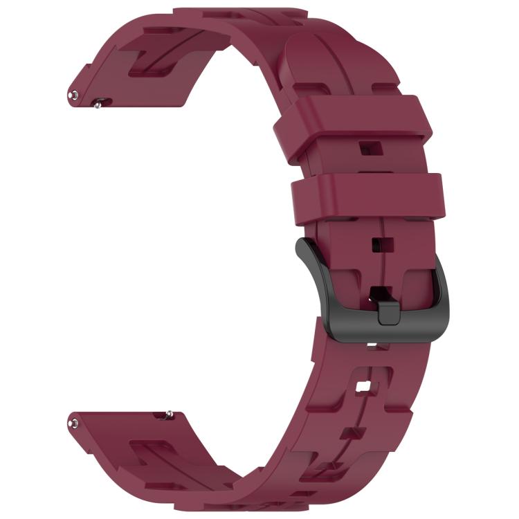 22mm Kalebol Solid Color Black Buckle Round Tail Silicone Watch Band(Wine Red) - free shipping - PMc TechLife - Order now!